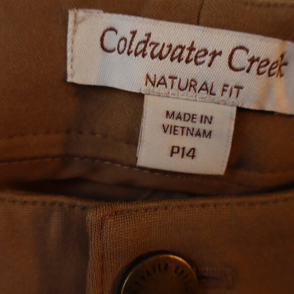 ColdWater Creek Natural Fit Tan (Camel) Slacks/Trousers Petite Size 14 - Picture 2 of 6
